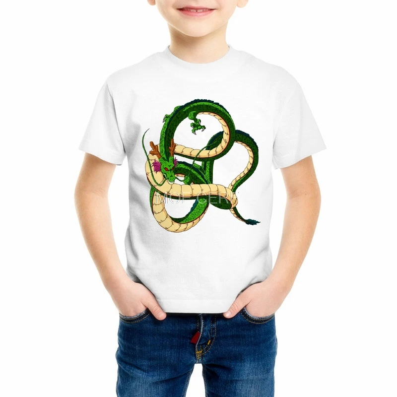 Детские летние тонкие футболки с 3D принтом «Жемчуг дракона» для мальчиков и девочек Футболка с драконом повседневная детская футболка Homme C4-58