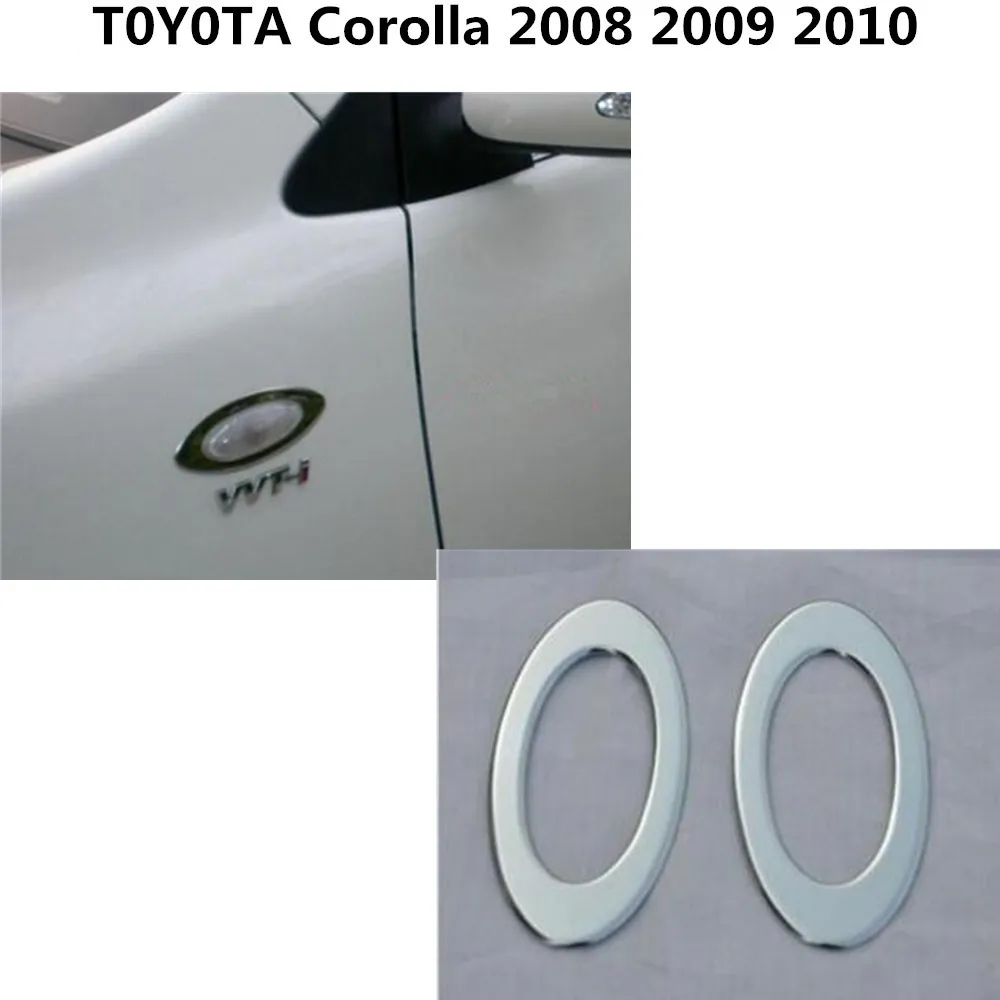 

High quality for Toyota Corolla 2008-2013 ABS chrome side Fender Side Light Logo Wing Sequins vent Shark panel trim stick 2pcs