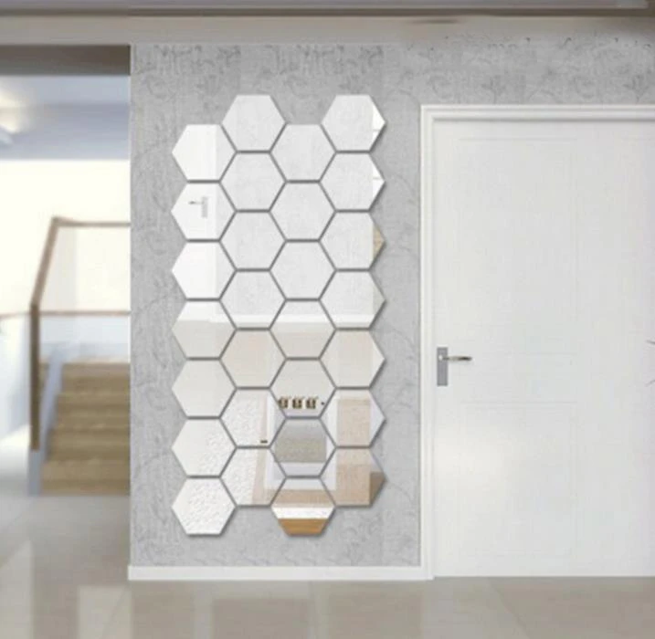 3d反射ウォールステッカー 7個 ハニカムクリスタル 壁紙 部屋の装飾 Decals For Wall Mirror Stickermirror Wall Stickers Aliexpress