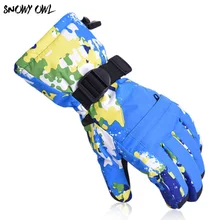 Водонепроницаемые лыжные перчатки Для мужчин Для женщин теплые перчатки для катания на лыжах, сноуборда на снегоходе мотоцикле зимние уличные перчатки h45