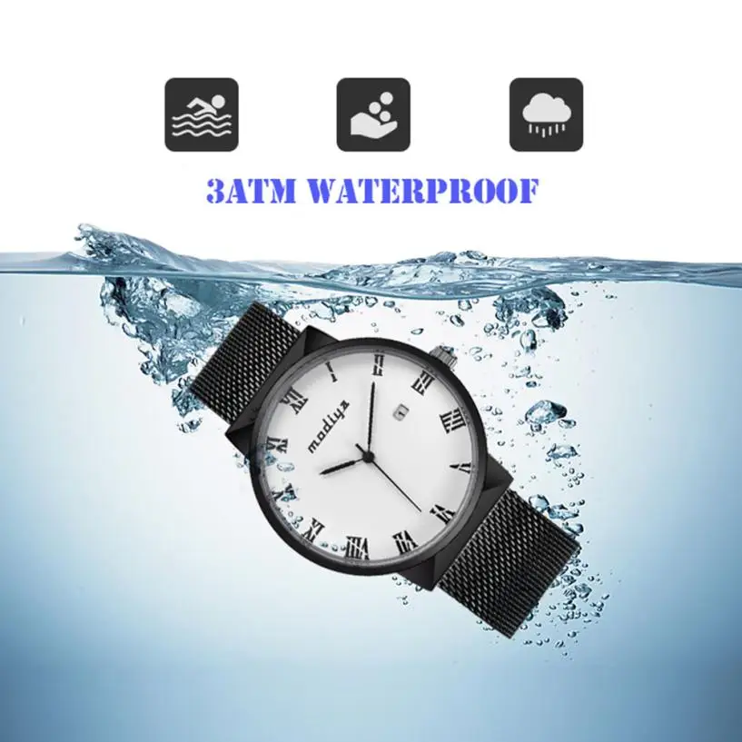 

Top Brand Watches Men Quartz Waterproof Watch Watchcase Ultra Thin Business Watch Stainless Steel Mesh Belt Relogio Masculino