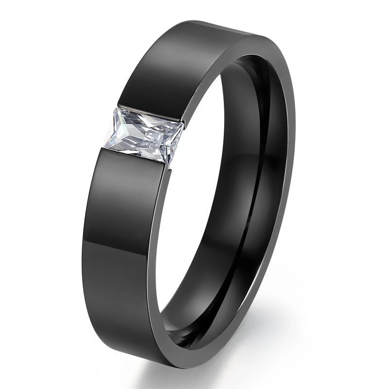 Black Gold Filled Fashion Wedding Rings For Men And Women Stainless