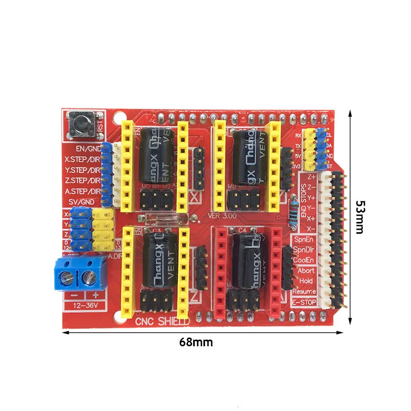 CNC щит V3/V4 гравировальный станок/3d принтер/A4988/DRV8825 Драйвер шагового двигателя Плата расширения V3.0 для Arduino UNO R3 NANO