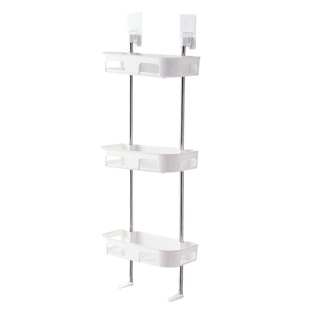 1/2/3 Layers Toilet Shelf Bathroom Storage Rack Wall-mounted Shower Shelf Shampoo Tissue Towels Holder Toilet Shower Organizer