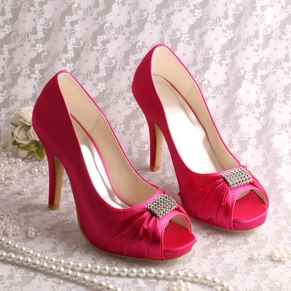 Elegant Brides Heels Cream Peep Toe Platform Pumps High Heel Shoes ...