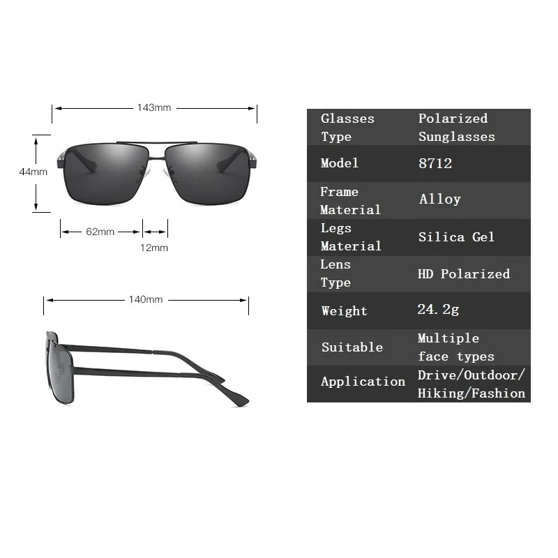 YSO солнцезащитные очки Для Мужчин Поляризованные Винтажные Солнцезащитные очки UV400 сплава рама TAC объектив солнцезащитные очки Для мужчин прямоугольные аксессуары для Для мужчин 8712