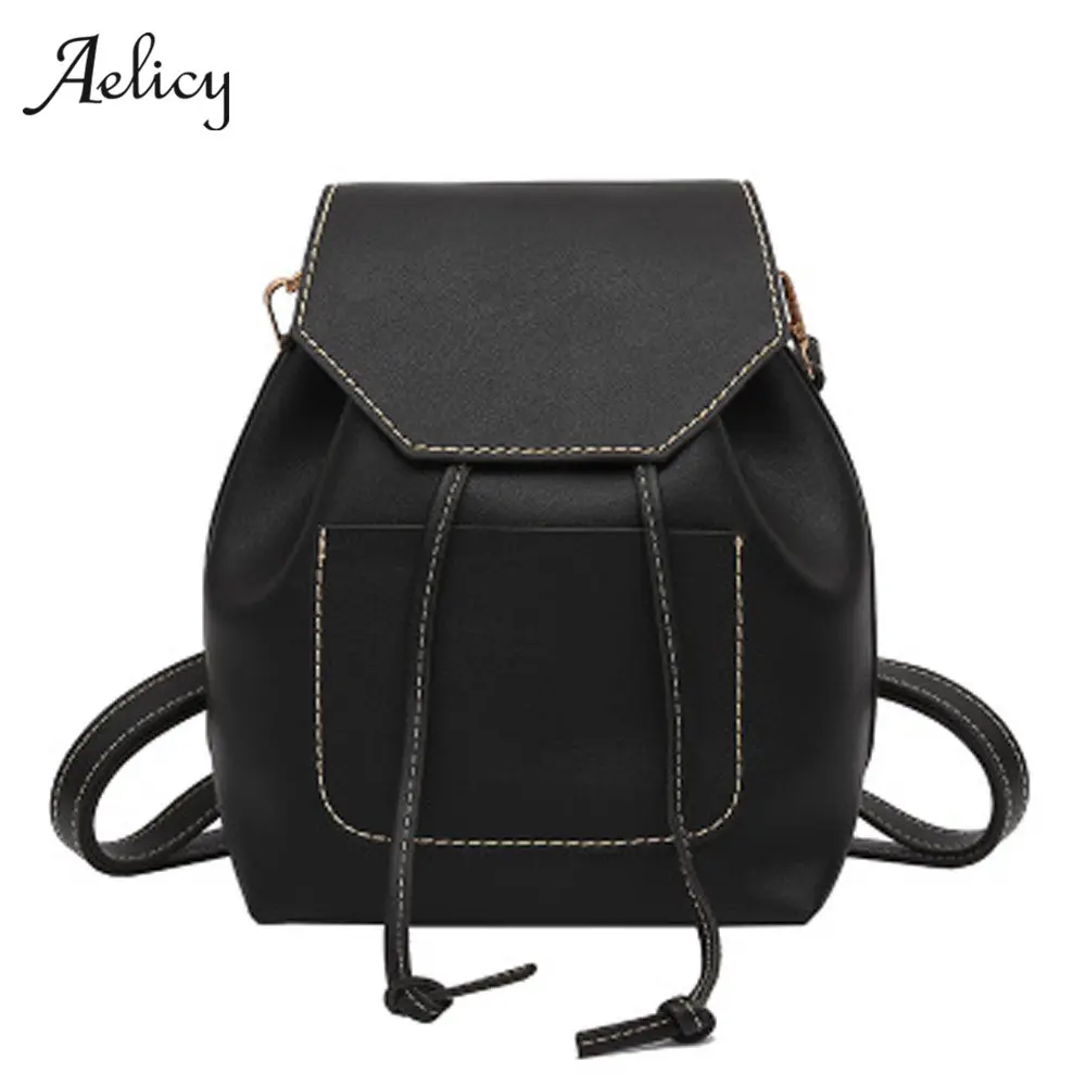 

Aelicy 2019 Fashion Women PU Leather Backpack High Quality Youth Leather Backpacks for Teenage Girls Mochila Escolar Rugzak 0914