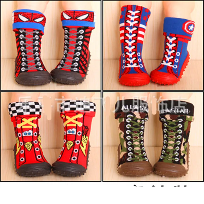 2016 носки-тапочки для детей 0-3 лет, носки для мальчиков и девочек, осенне-весенняя обувь для малышей, нескользящие носки-тапочки, WS506LL