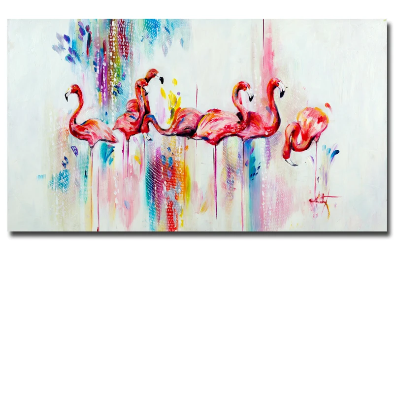 RELIABLI Watercolor Flamingo Decorative Painting Canvas Prints and Posters Nordic Animal Wall Pictures For Living Room Unframed