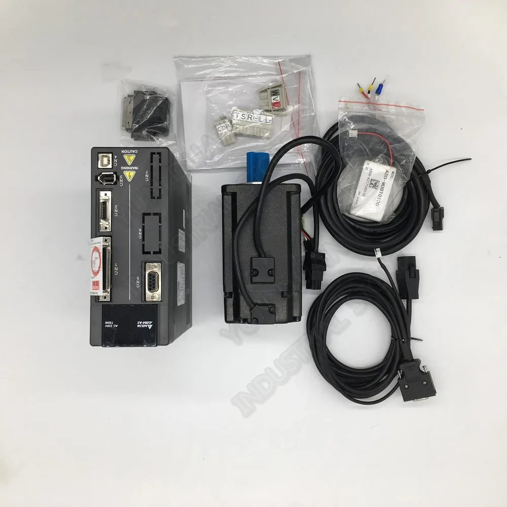 

New Delta A2 750W With Brake 220V 2.39Nm 3000rpm NEMA32 80MM ASD-A2-0721-L ECMA-C10807SS AC servo motor drive kits with 3m Cable