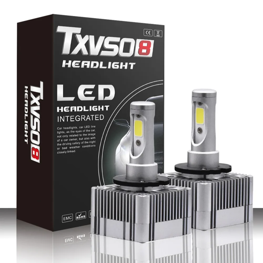 TXVSO8 led D1S/D3S противотуманный светильник наборы ламп флип COB чипы 55 Вт 20000LM 6000 К Авто лампадин luces Led головной светильник лампа для Passat b6