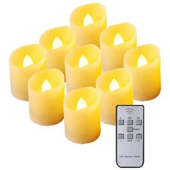 

Flameless Candles,Newest Remote Control LED Flickering Candles Battery Operated Dancing Flame Tealight with Timer Function, 3 Mo