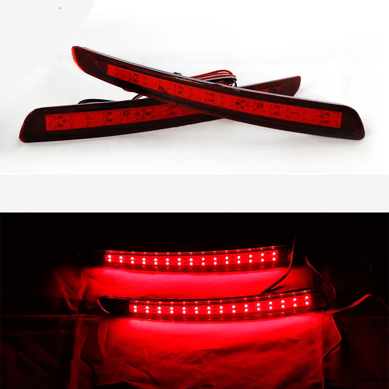 Car Warterproof LED Rear Bumper Reflector Round Red Parking Warning Stop Brake Lights Tail Fog Lamp For 2011-2012 FORD Mondeo universal brake lights 48 led red car auto third brake lights fog stop rear tail warning lamp bulb for dc12v parking
