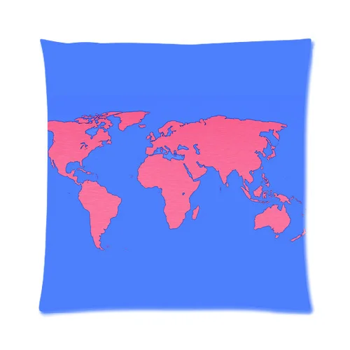 Custom Fashion Retro Red World Map Zippered Throw Pillow Cover 16 x (one side) | Дом и сад