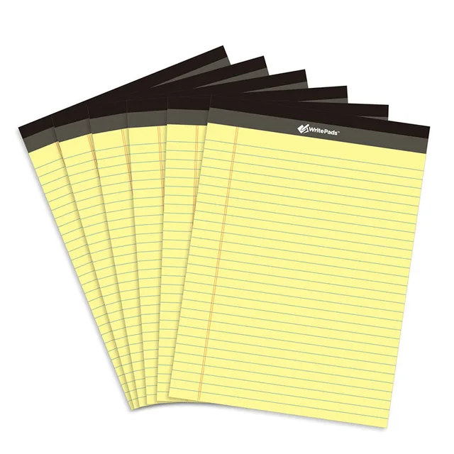 yellow legal writing pad 6pcs a4 memo pad usa style 50 sheets pcs