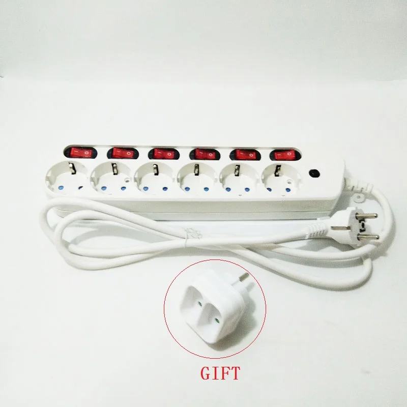 Euro German Korea Extension Socket Individual Control 250V 16A Overload