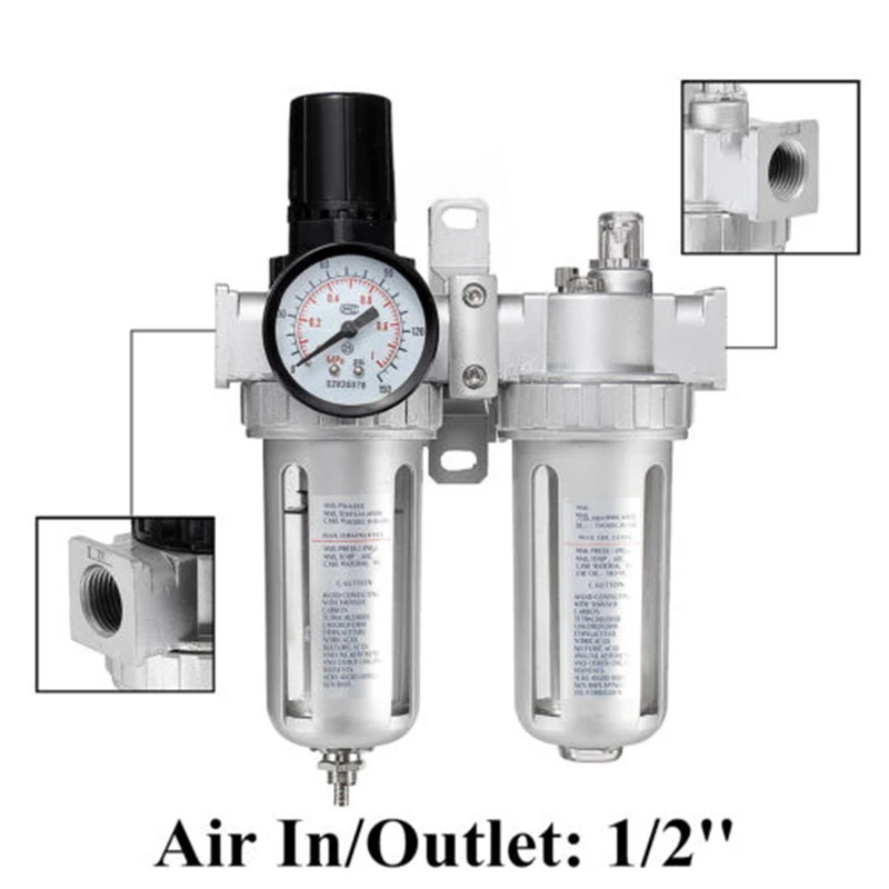 

1/2'' Oil Lubricator Water Trap Filter Regulator 145psi Air Compressor SFC400