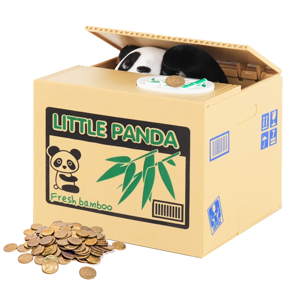 

Stealing Coin Panda Box Piggy Bank Automatic Cat Saving Money Bank Electronic Cash Saving Box Gift for Toddlers Children Home