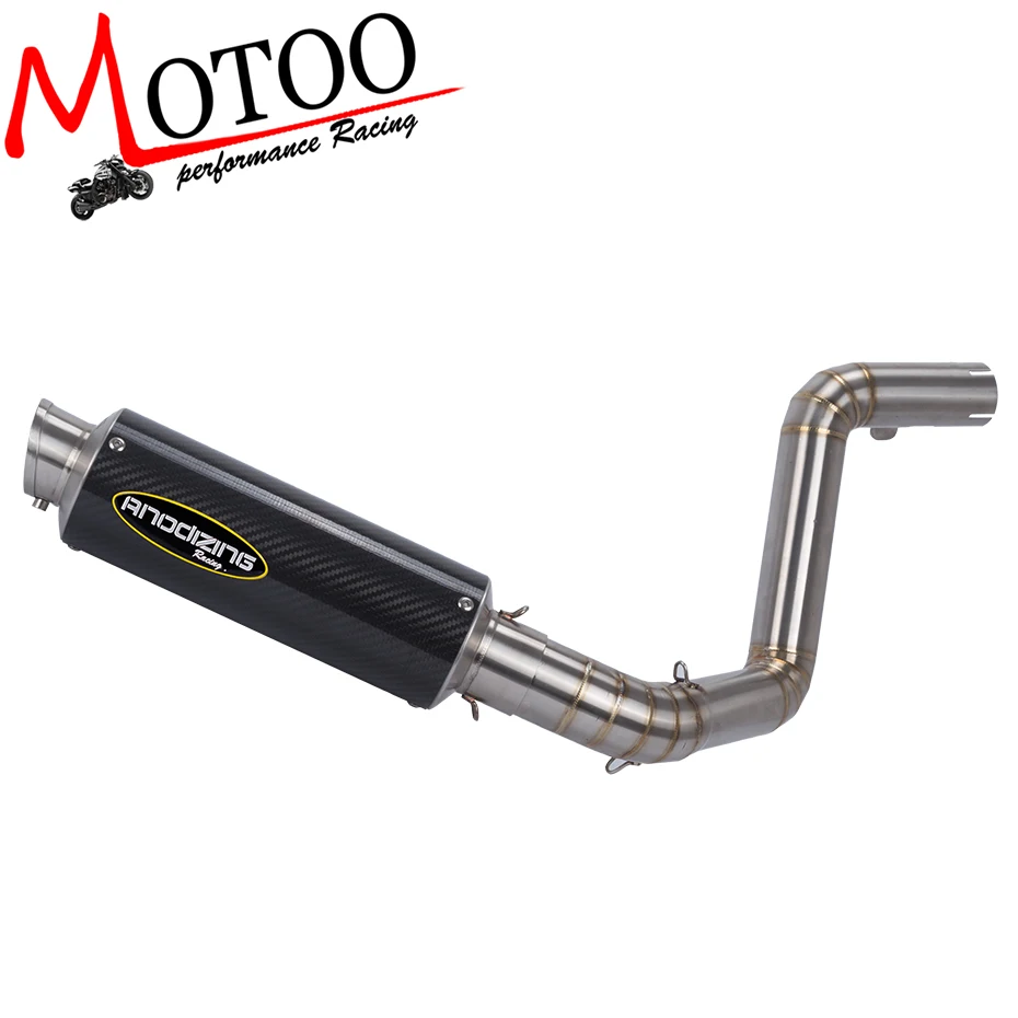 

Motoo - middle pipe with short Carbon Fiber Exhaust muffler Slip on Escape FOR KTM DUKE150 DUKE200 DUKE250 DUKE390 2012-2016