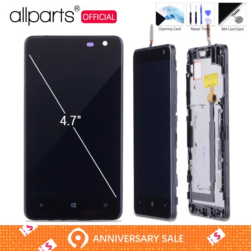 

4.7" ORIGINAL Display For NOKIA Lumia 625 Display Touch Screen RM-941 RM-943 For NOKIA Lumia 625 LCD with Frame Replacement