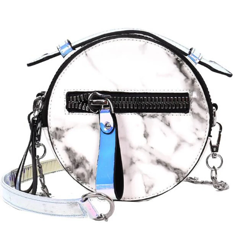 

Lady Summer Elegant Handbag Female 2018 New Marble Fashion Shoulder Bag Super Hot Pack Messenger Bag Chain Small Round Handbag