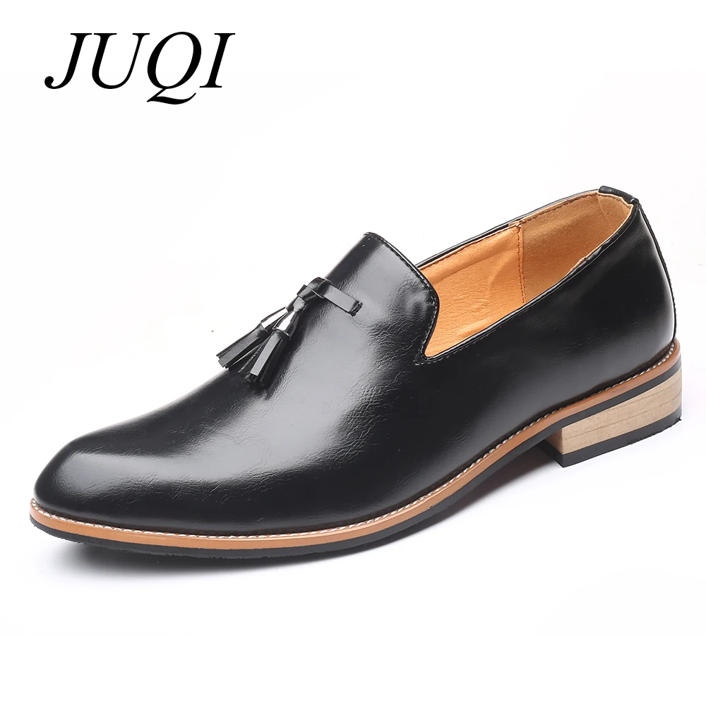 

JUQI Summer Handmade PU Leather Men Loafers Casual Brand Men Shoes Fashion Breathable Driving Shoes Plus Size 48