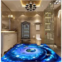 Пользовательские фото обои 3d напольное покрытие водонепроницаемое самоклеящееся фрески Космос Млечный Путь огромный звездное небо межзвездная 3D напольная плитка