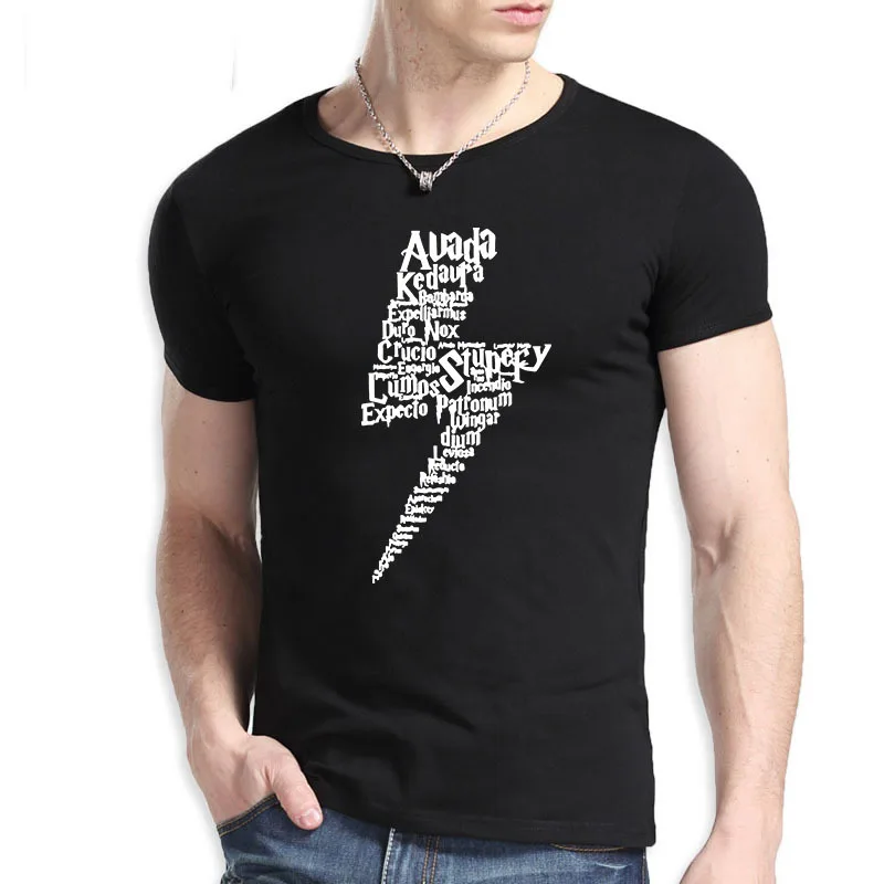 Harry Potter T Kemeja Pria Mantra Sihir 