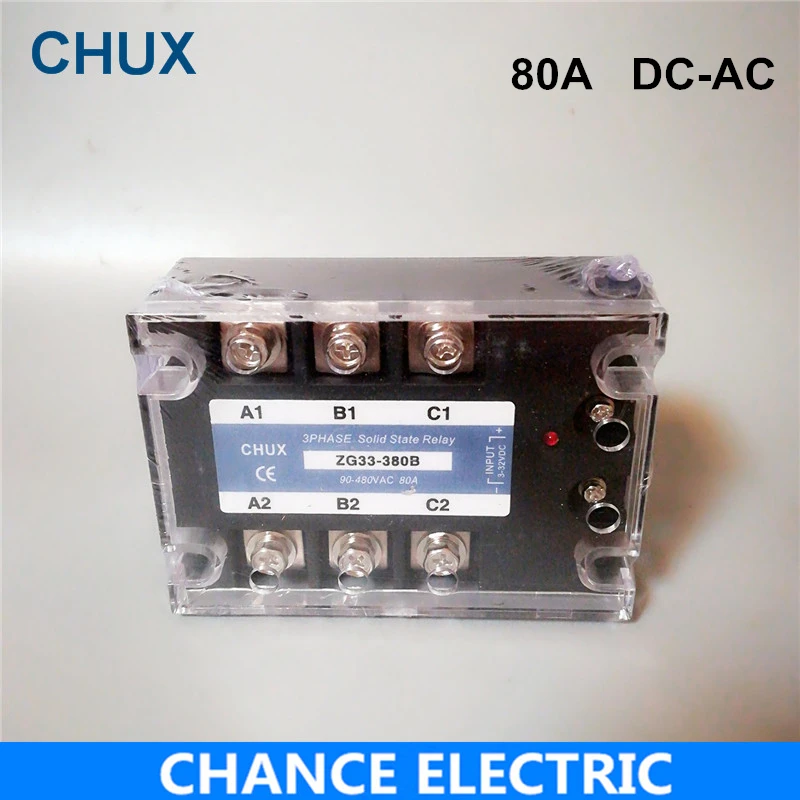 Chux Ssr Relays 80a Three Phases 220v Dc 380v Ac Voltage Dc Control Ac