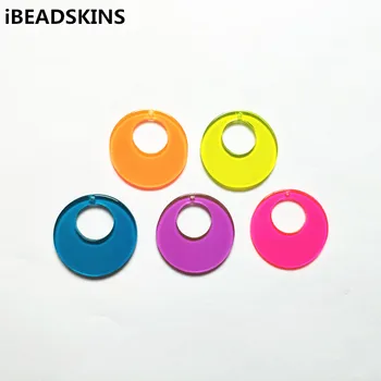 

New arrival! 32mm 100pcs acrylic Neon effect round-shape charms for stud earrings/earrings accessories/Earring parts DIY