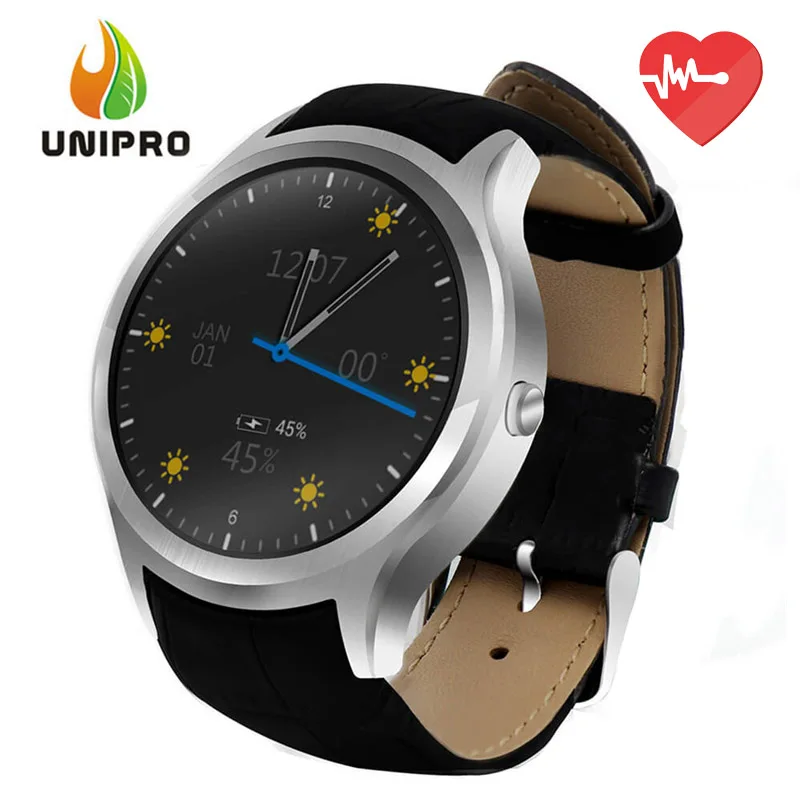  IN STOCK! No.1 D5+ Android 5.1 3G Smartwatch Phone MTK6580 Quad Core 1.3GHZ 1GB/8GB 1.3 inch IPS GPS WiFi Heart Rate Monitor 