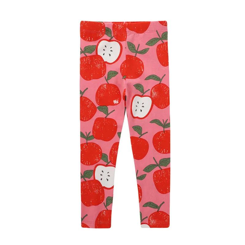 Jumping meter/леггинсы для девочек; Штаны для маленьких девочек из альпаки; Детские хлопковые брюки для девочек; одежда для детей; обтягивающие штаны - Цвет: T1165 Apple