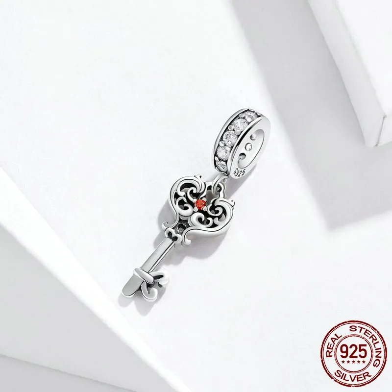 Браслет Pandora, серебро 925,, красный карп, звезда, солнце, луна, бусы, S925, сердце, ключ, девушка, Бабочка, амулеты, сделай сам, ювелирное изделие - Окраска металла: das092