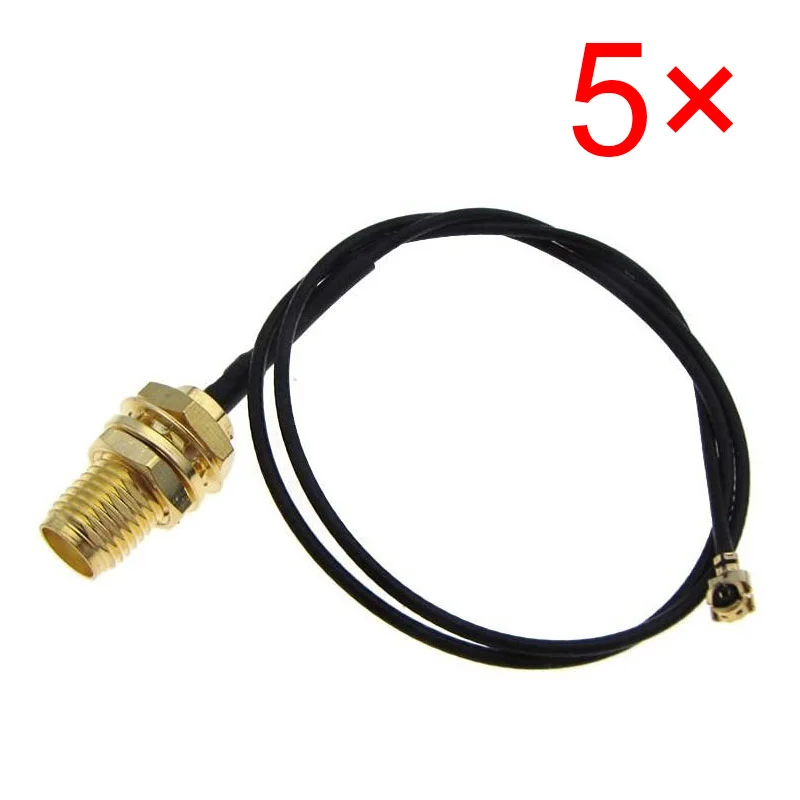 

New 5pcs/kit Extension Cord UFL to RP SMA Connector Antenna WiFi Pigtail Cable IPX to RP-SMA Jack Male SMA to IPX 1.13 E2S