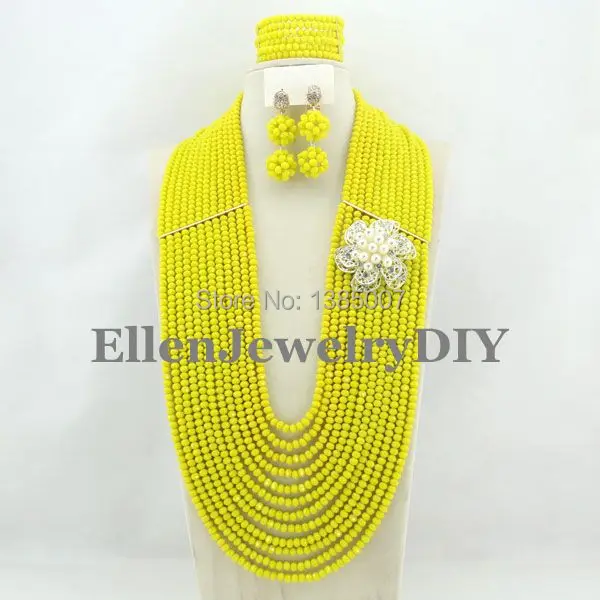 

African Wedding Jewelry Set Crystal Jewelry Set African Beads Necklace Set Crystal Beads Necklace Set W7187