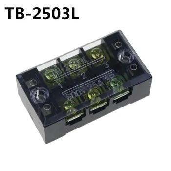 

5PCS TB-2503 600V 25A Dual Row 3 Position Barrier Screw Terminal Block