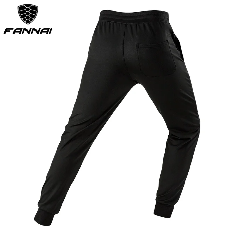 FANNAI Running Pants Men Black Athletic Football Soccer Trainning Drawstring Polyester Breathable Jogger Pants