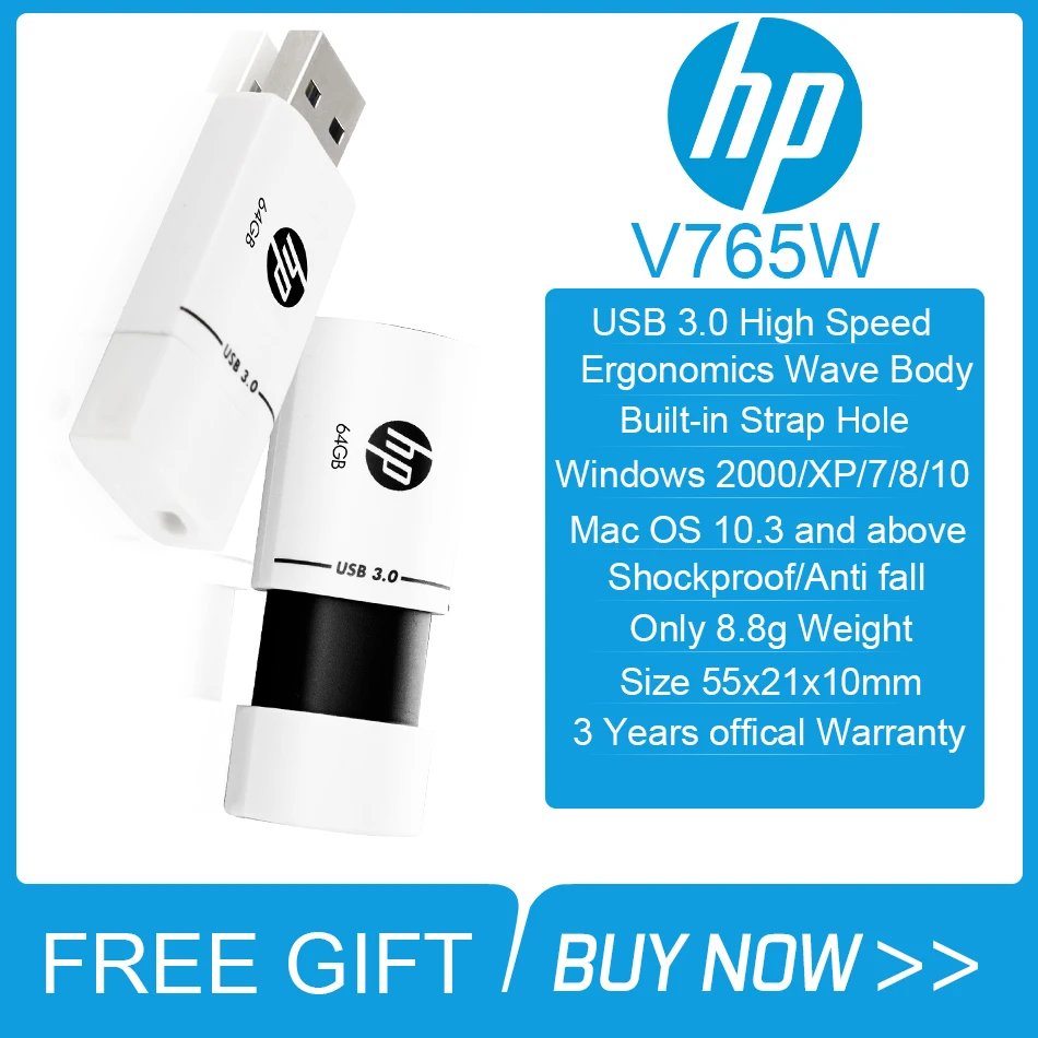 Флеш накопитель HP USB 3 0 16 ГБ 32 64 128 флеш выдвижной кольцевая память запоминающая