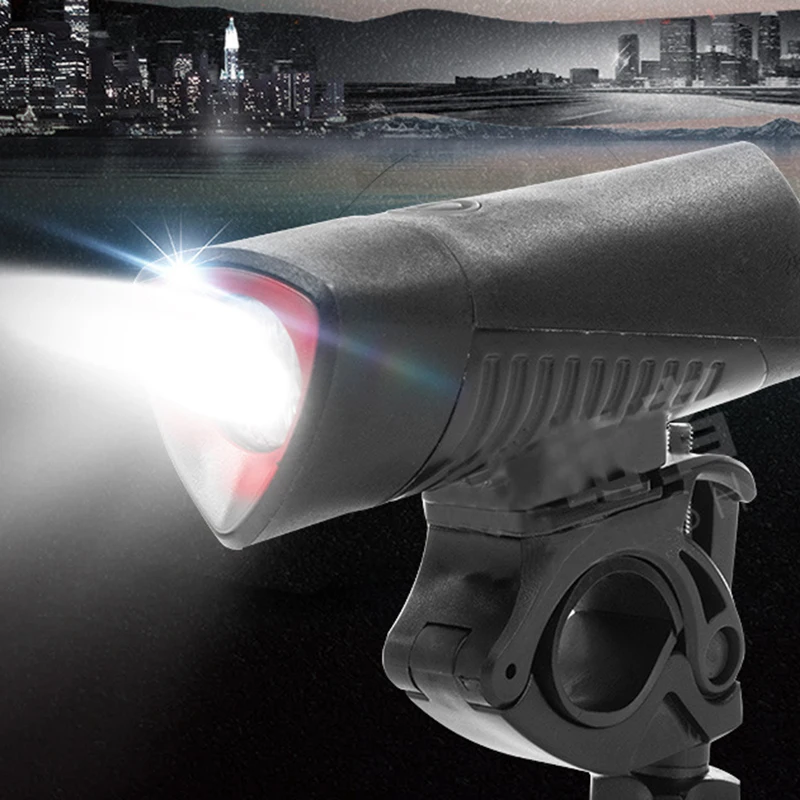Rechargeable Bicycle Headlight Mountain Bike Riding Equipment Torch USB Accessories Super Bright Clip Practical