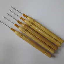 40 шт./партия, деревянный крючок, Тяговая игла, микро кольцо, инструменты для наращивания волос, Нитевдеватель