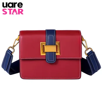 

2018 Genuine Leather Women's Handbags Panelled Lady Leather Crossbody Bag Luxury Women's Shoulder Messenger Bags