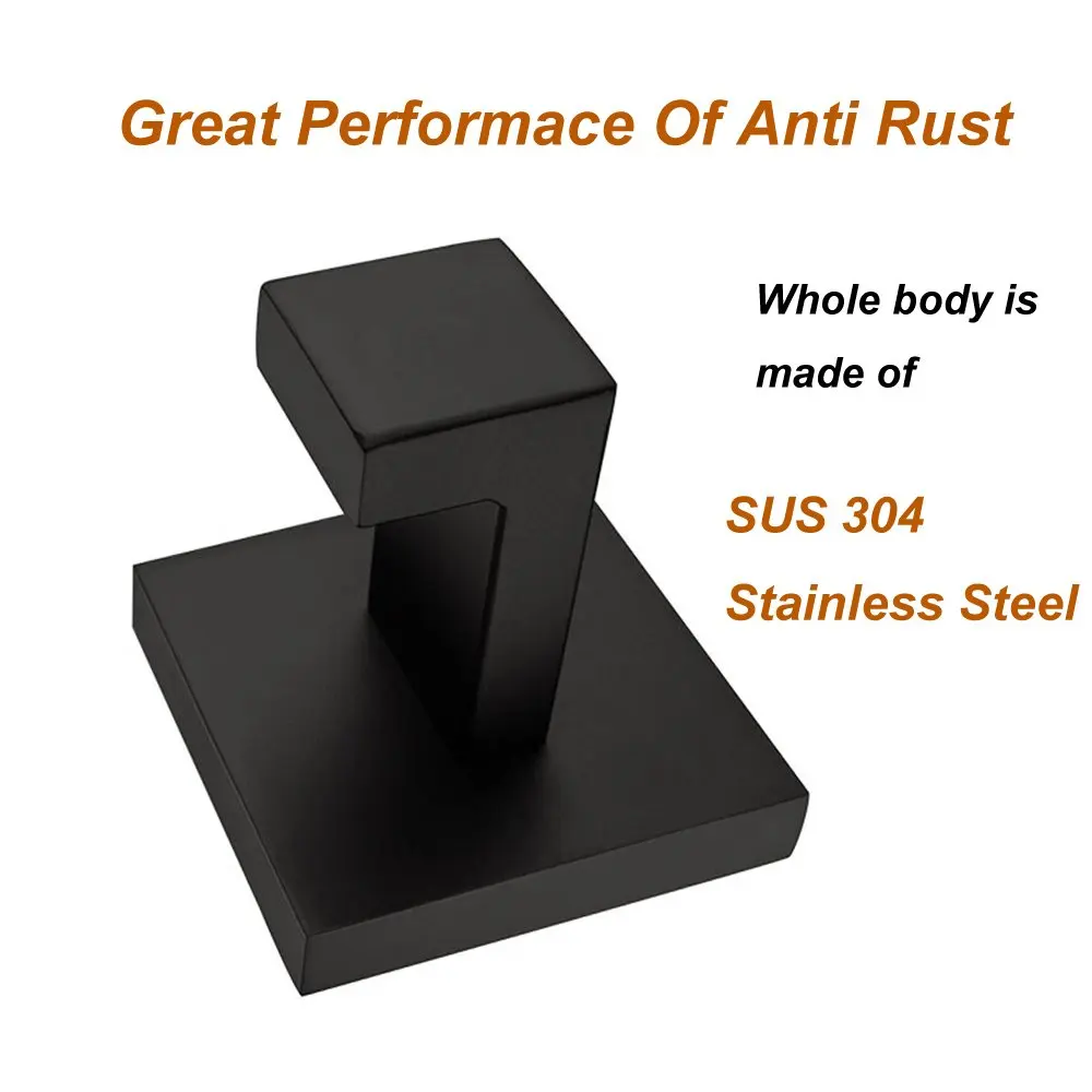 Черный Полотенца крючок для одежды 304 нержавеющая сталь Ванная комната ...