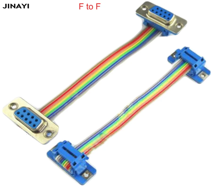 

5pcs 9 Pin DB9 RS232 Male Female DIDC DR9 COM Ribbon Flat Cable Connector Adapter Cable 1m