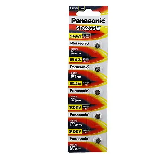 10pcs/lot Panasonic SR626SW Silver Oxide Battery G4 377A 377 LR626 SR626SW SR66 LR66 Button Cell Watch Coin Batteries 10pcs/lot Panasonic SR626SW Silver Oxide Battery G4 377A 377 LR626 SR626SW SR66 LR66 Button Cell Watch Coin Batteries