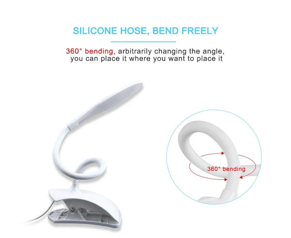 5V USB LED Table Lamp Children Eye Protection Study Reading Night Light With Clip (9)