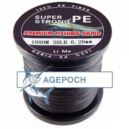 Free Shipping 6Standard 100% PE Fiber 1000M 30LB Black Braided Fishing Line New Arrival | Спорт и развлечения