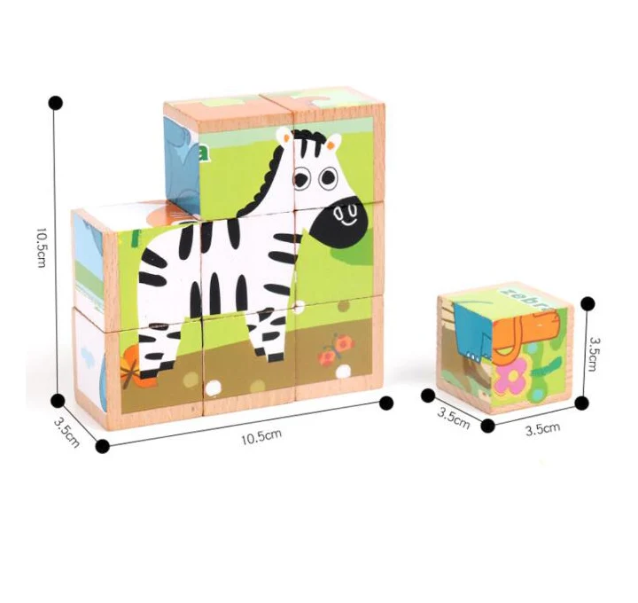 6 пазлов в 1 детский деревянный куб 3D Головоломка обучающие игры Обучающие игрушки для детей ясельного возраста