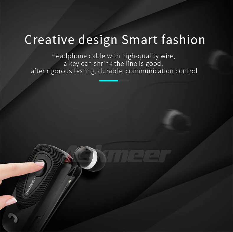 Fineblue F960 Bluetooth Stereo Earphone Wireless Handsfree Earbuds Headset with Mic Calls Remind Vibration Wear Clip Driver (6)