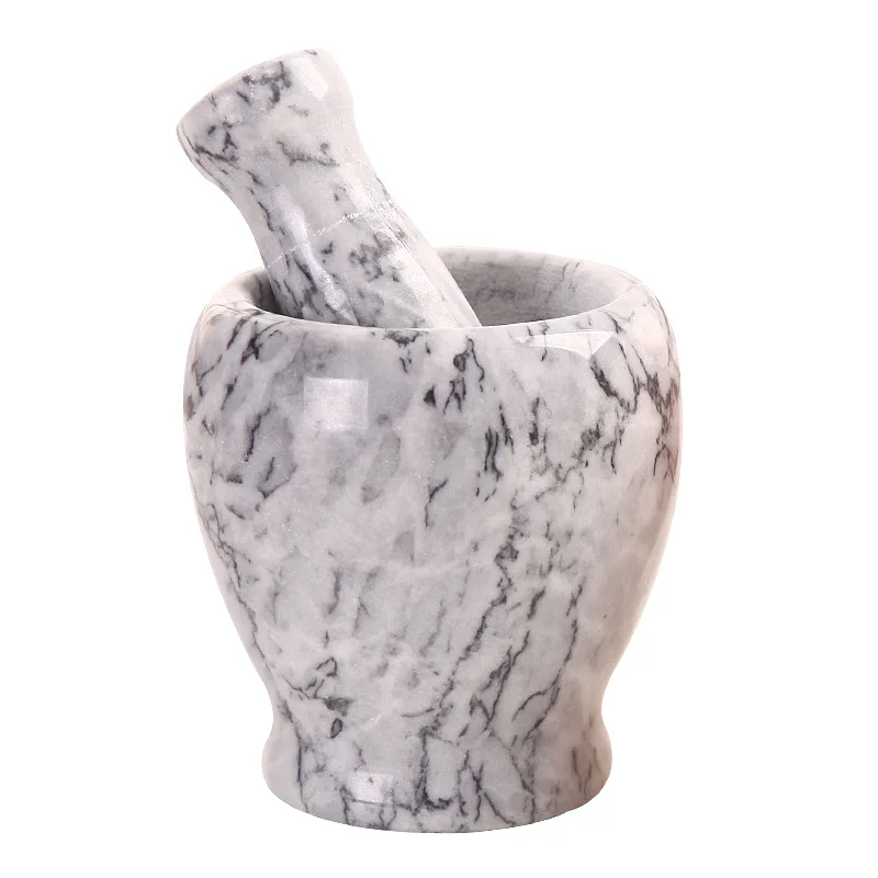  Creative Natural Stone Garlic Press Crusher Masher Mortar Pestle Set Manual Herbs Mill Kitchen Chop - 32980712386