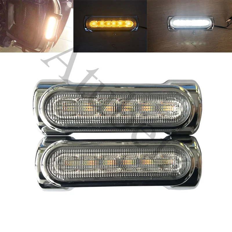 

Motorcycle Accessories Highway Bar Switchback Driving Light White Amber LED For Victory Crash Bars For Harley Davidson Touring